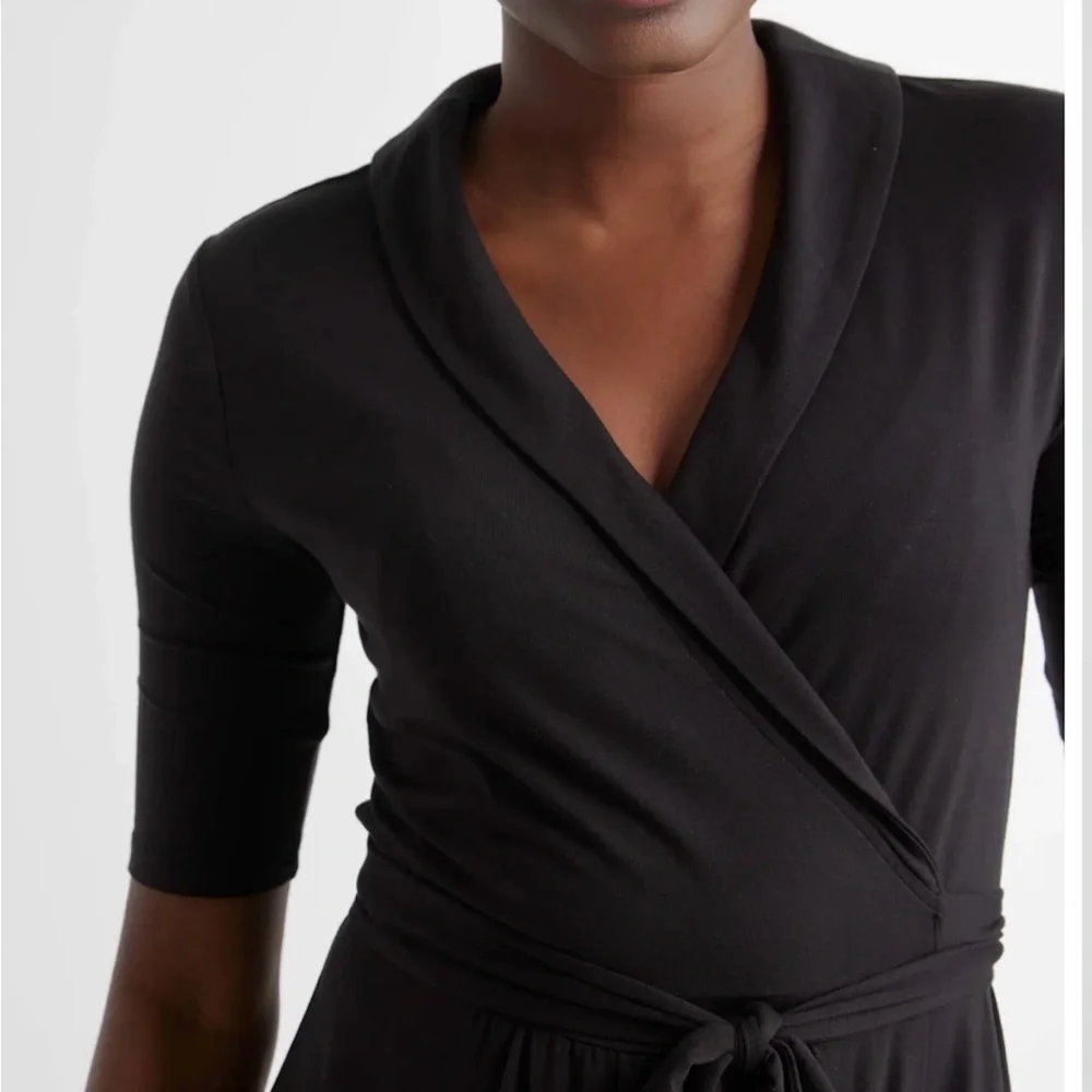 Quince Tencel Jersey Midi Wrap Dress - Picture 2 of 5